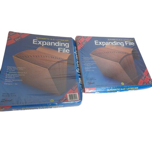 Vintage Smead Expandable Files Alphabetical A-Z Letter Size K117A Set of 2 - Picture 2 of 6